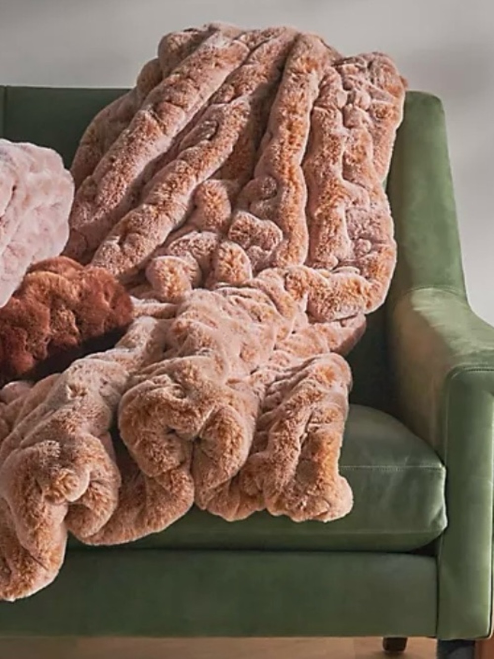 Anthropologie Luxe Faux Fur Throw Blanket
